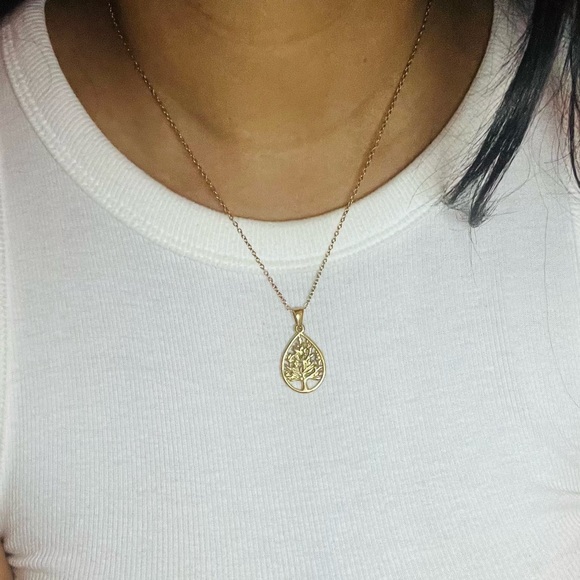 Olive Tree Pendant Necklace - Picture 2 of 2